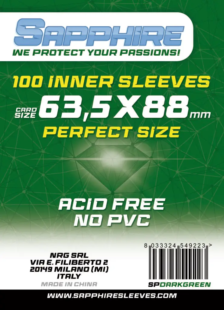 Sapphire Sleeves Dark Green Perfect Size (63,5×88 mm)
