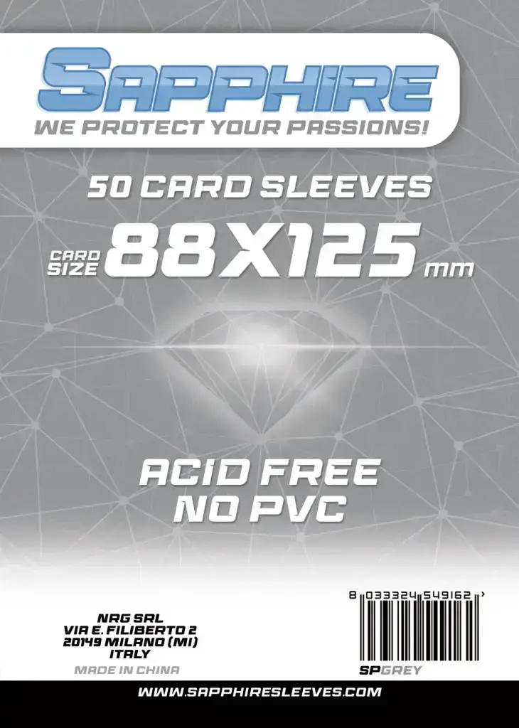 Sapphire Sleeves Grey (88×125 mm)