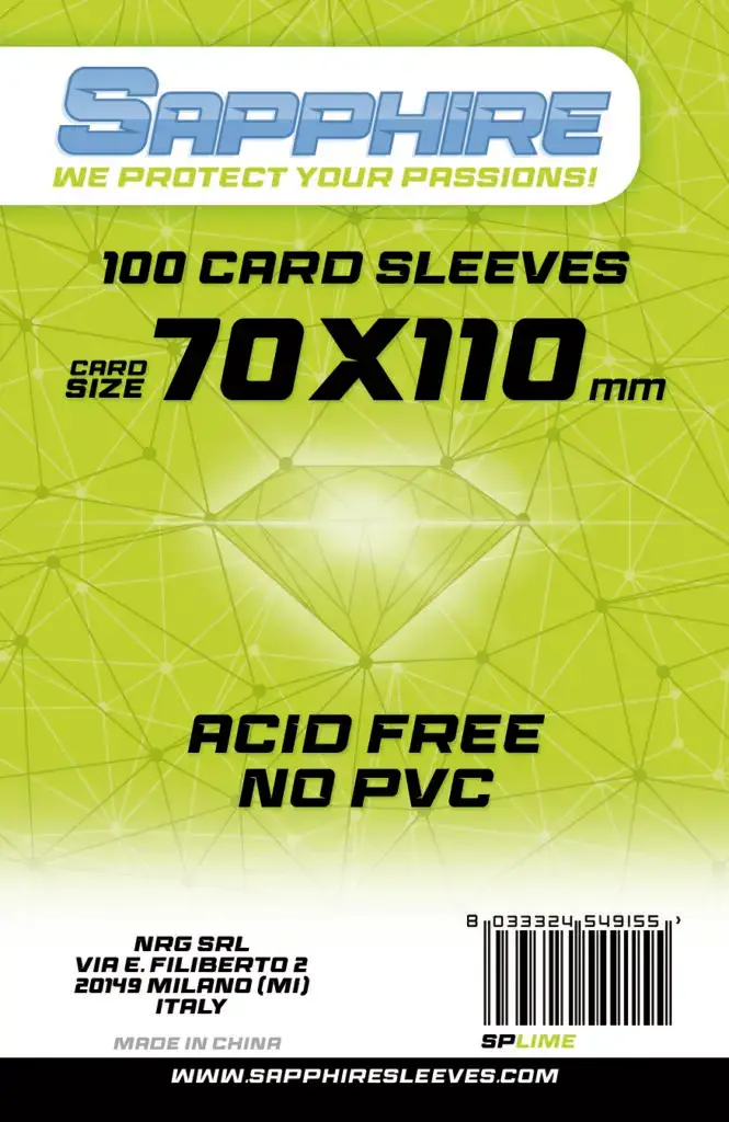 Sapphire Sleeves Lime (70×110 mm)